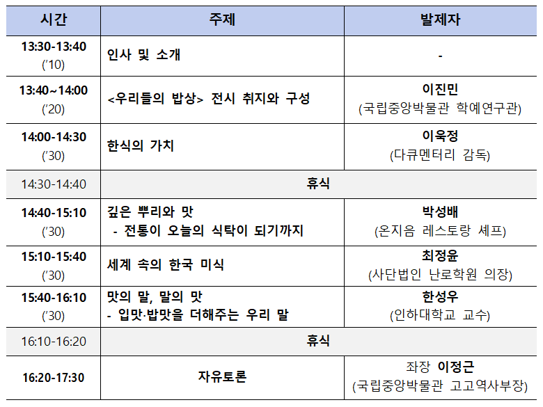 한식의 가치부터 ‘맛의 말’까지…우리...